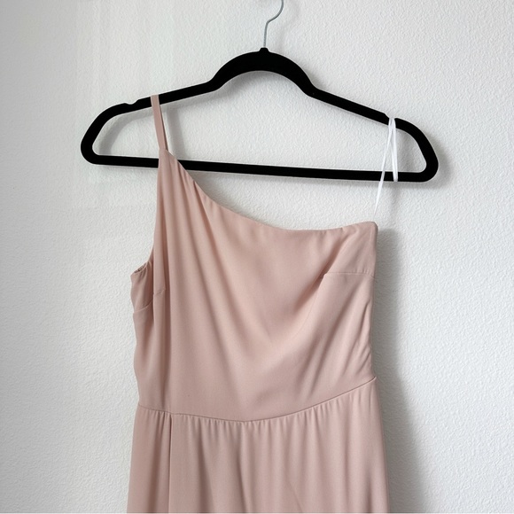 NEW Show Me Your Mumu Shannon One-Shoulder Chiffon Maxi Dress Dusty Blush Crisp - Picture 5 of 11